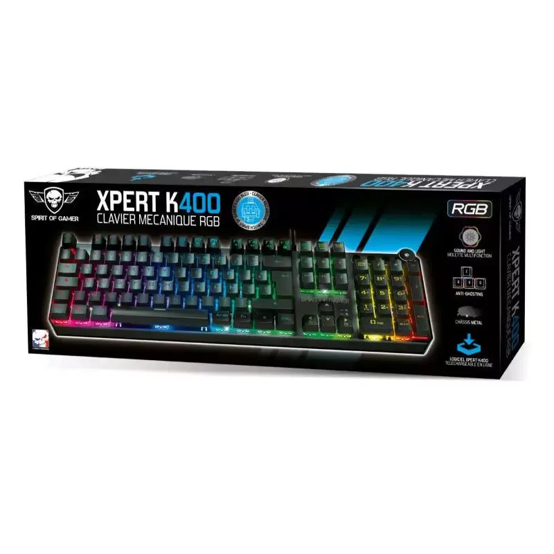 CLAVIER MÉCANIQUE RÉTROÉCLAIRÉ RGB SPIRIT OF GAMER XPERT-K400