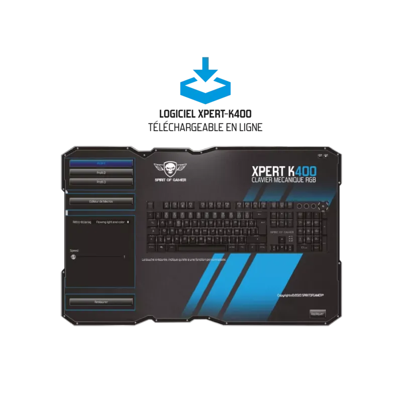 CLAVIER MÉCANIQUE RÉTROÉCLAIRÉ RGB SPIRIT OF GAMER XPERT-K400