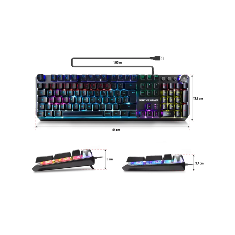 CLAVIER MÉCANIQUE RÉTROÉCLAIRÉ RGB SPIRIT OF GAMER XPERT-K400