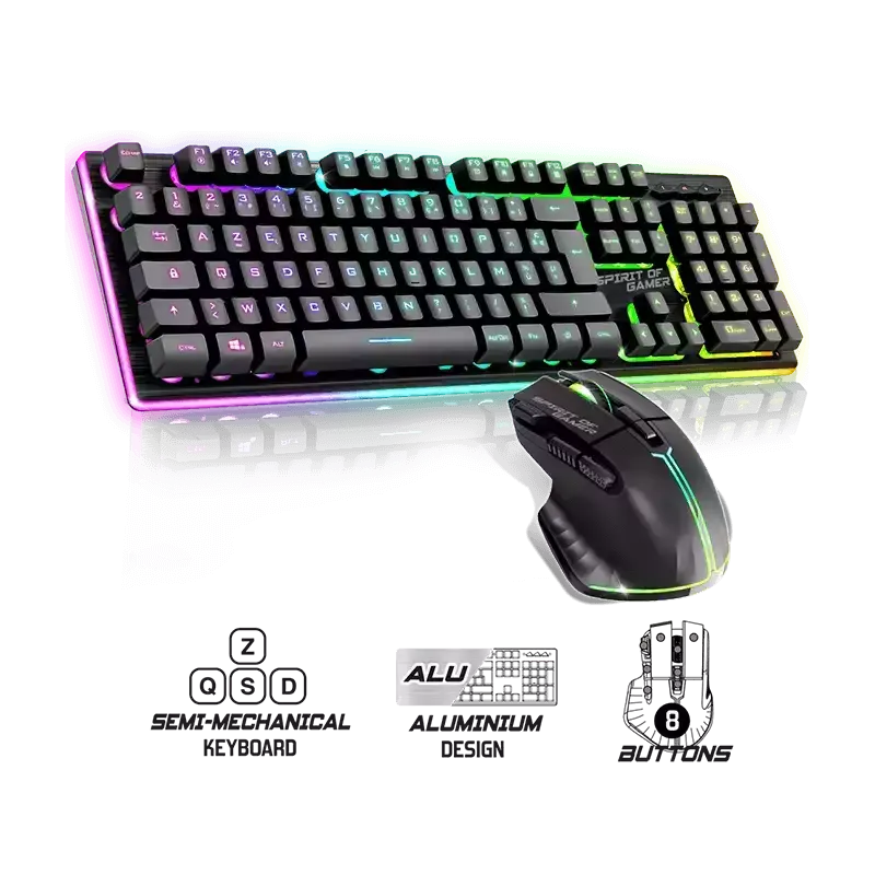 PACK GAMER CLAVIER & SOURIS SPIRIT OF GAMER SOG ULT600 RGB NOIR