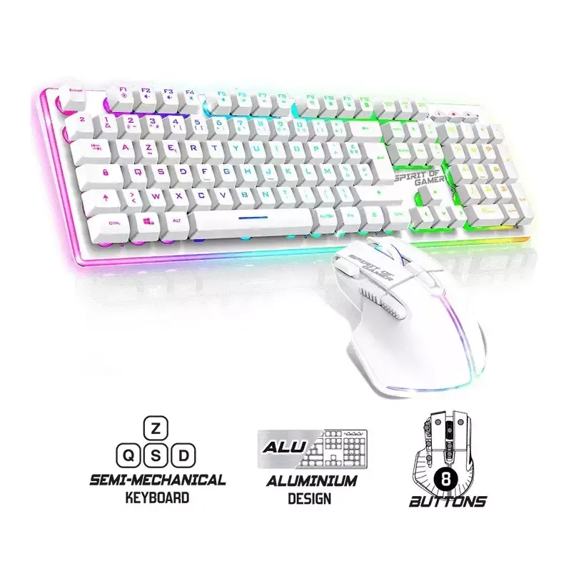 ENSEMBLE CLAVIER ET SOURIS GAMER SPIRIT OF GAMER ULTIMATE 600 - BLANC