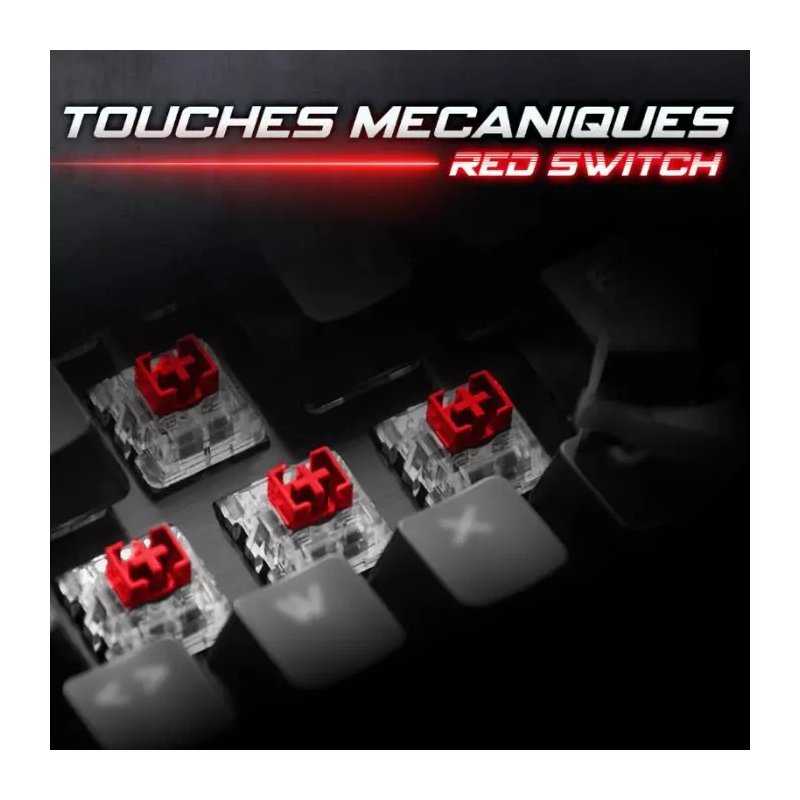CLAVIER GAMER FILAIRE SPIRIT OF GAMER XPERT-K250 RGB SWITCH ROUGE - NOIR