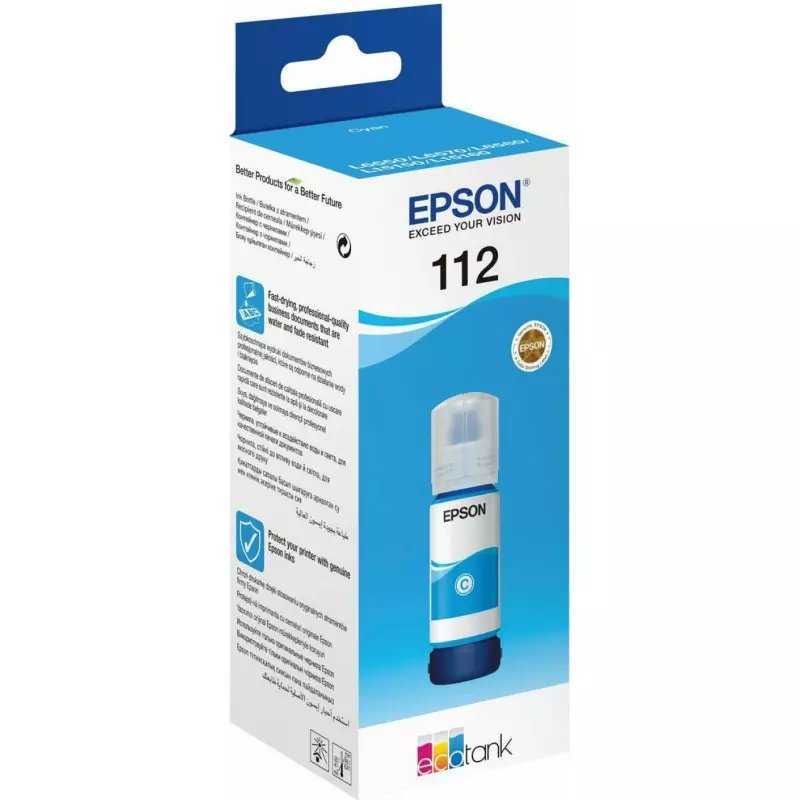 BOUTEILLE D'ENCRE ORIGINALE EPSON ECOTANK 112 CYAN