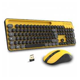 ENSEMBLE CLAVIER ET SOURIS SANS FIL ADVANCE PEPS - JAUNE