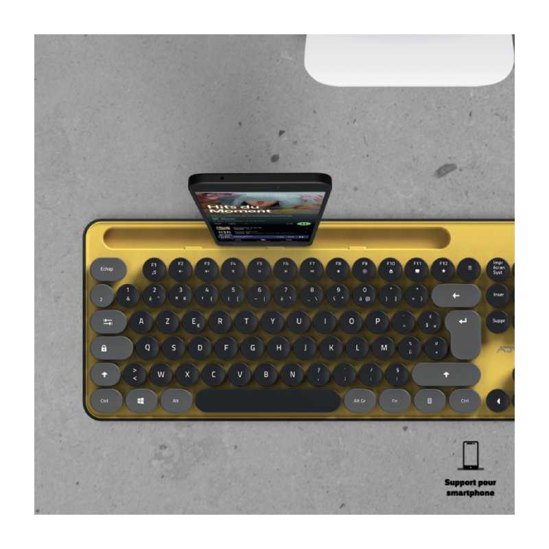 ENSEMBLE CLAVIER ET SOURIS SANS FIL ADVANCE PEPS - JAUNE