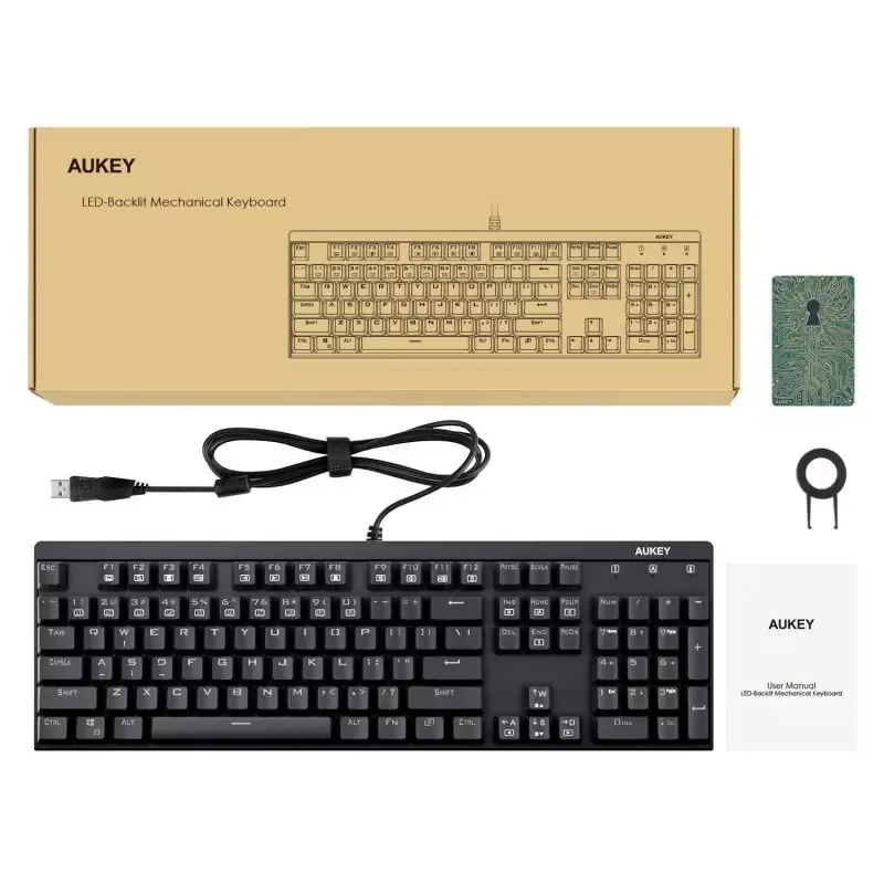 CLAVIER MECANIQUE RETROECLAIRE AUKEY KM-G6 104 KEYS
