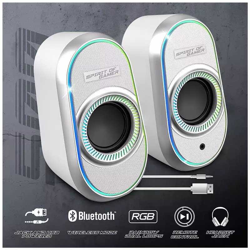 HAUT-PARLEUR GAMER SANS FIL SPIRIT OF GAMER FANATIC 500 RGB – BLANC
