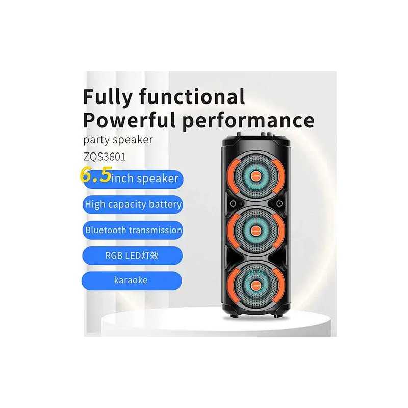 HAUT PARLEUR BLUETOOTH ZQS-3601 AVEC MICROPHONE NOIR