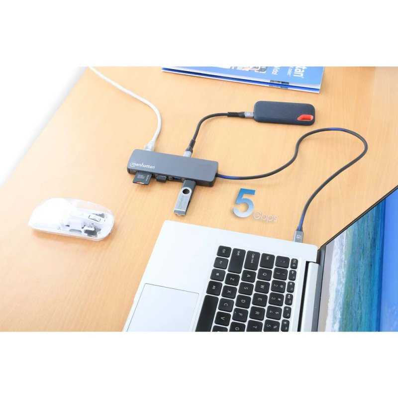 HUB MANHATTAN MULTIPORT USB-C PD 9-EN-1 A HDMI 4K