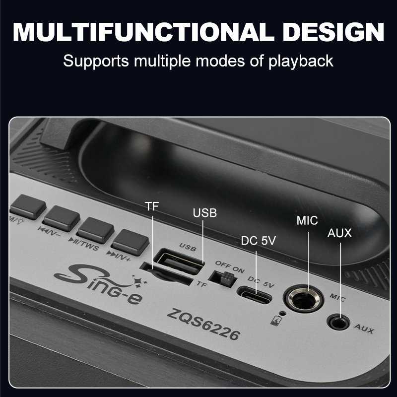 HAUT PARLEUR BLUETOOTH ZQS6226 AVEC MICROPHONE