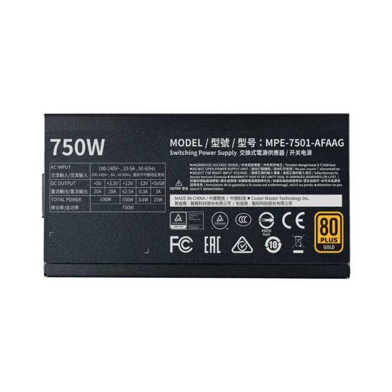 BLOC D'ALIMENTATION COOLER MASTER MWE-750W GOLD V2 FULL MODULAR