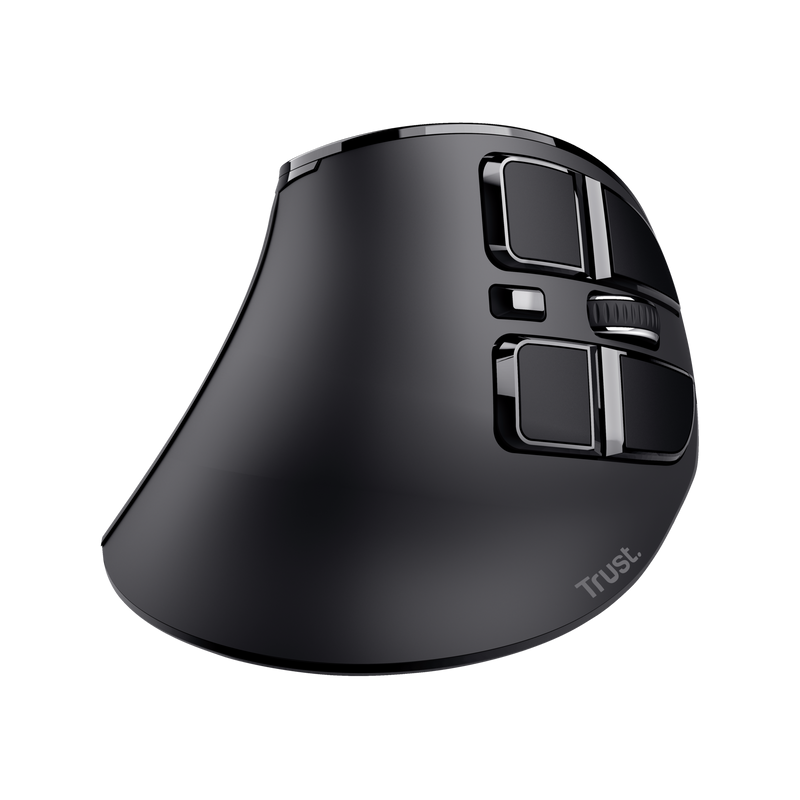 SOURIS SANS FIL TRUST VOXX ERGONOMIQUE RECHARGEABLE AVEC AFFICHAGE - NOIR