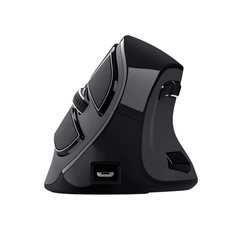 SOURIS SANS FIL TRUST VOXX ERGONOMIQUE RECHARGEABLE AVEC AFFICHAGE - NOIR