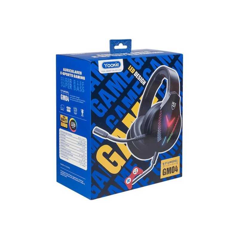 CASQUE GAMING YOOKIE GM04 AVEC ÉCLAIRAGE RGB - NOIR