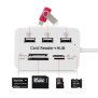 HUB USB COMBO 3 PORTS + LECTEUR DE CARTES - BLANC