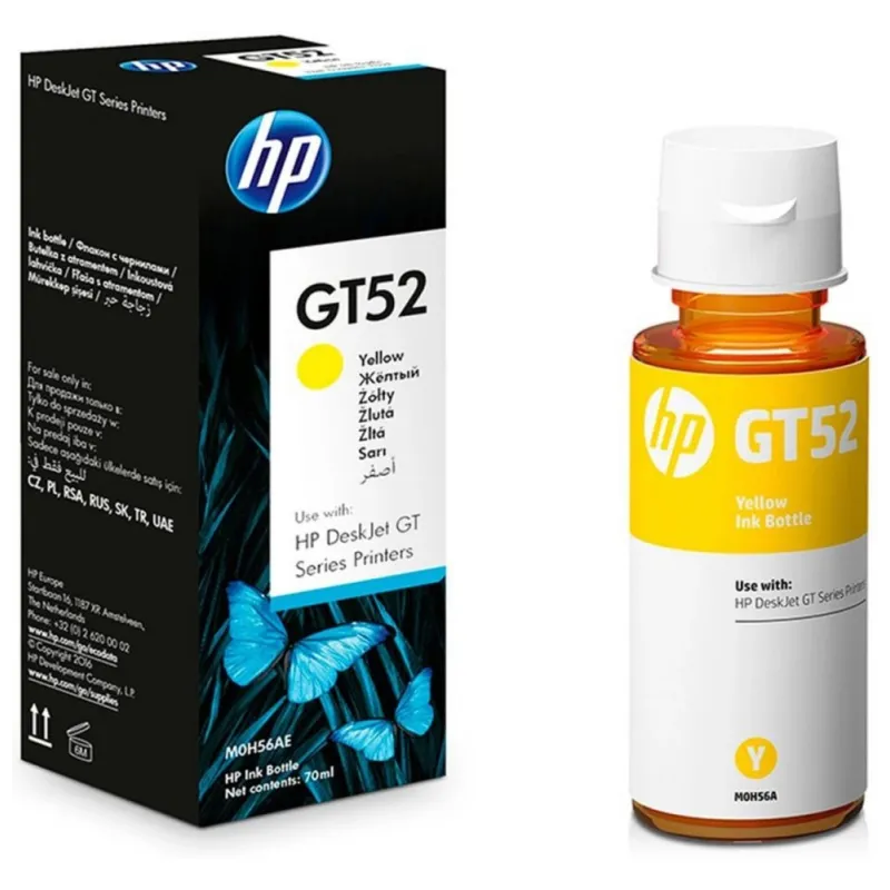 BOUTEILLE D'ENCRE ORIGINAL HP GT52 - JAUNE