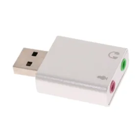 Carte Son USB or pour ordinateur, bureau, haut-parleurs, casque, microphone  Aluminium Shell 3.5mm Jack USB externe HIFI Magic Voice 7.1 canal